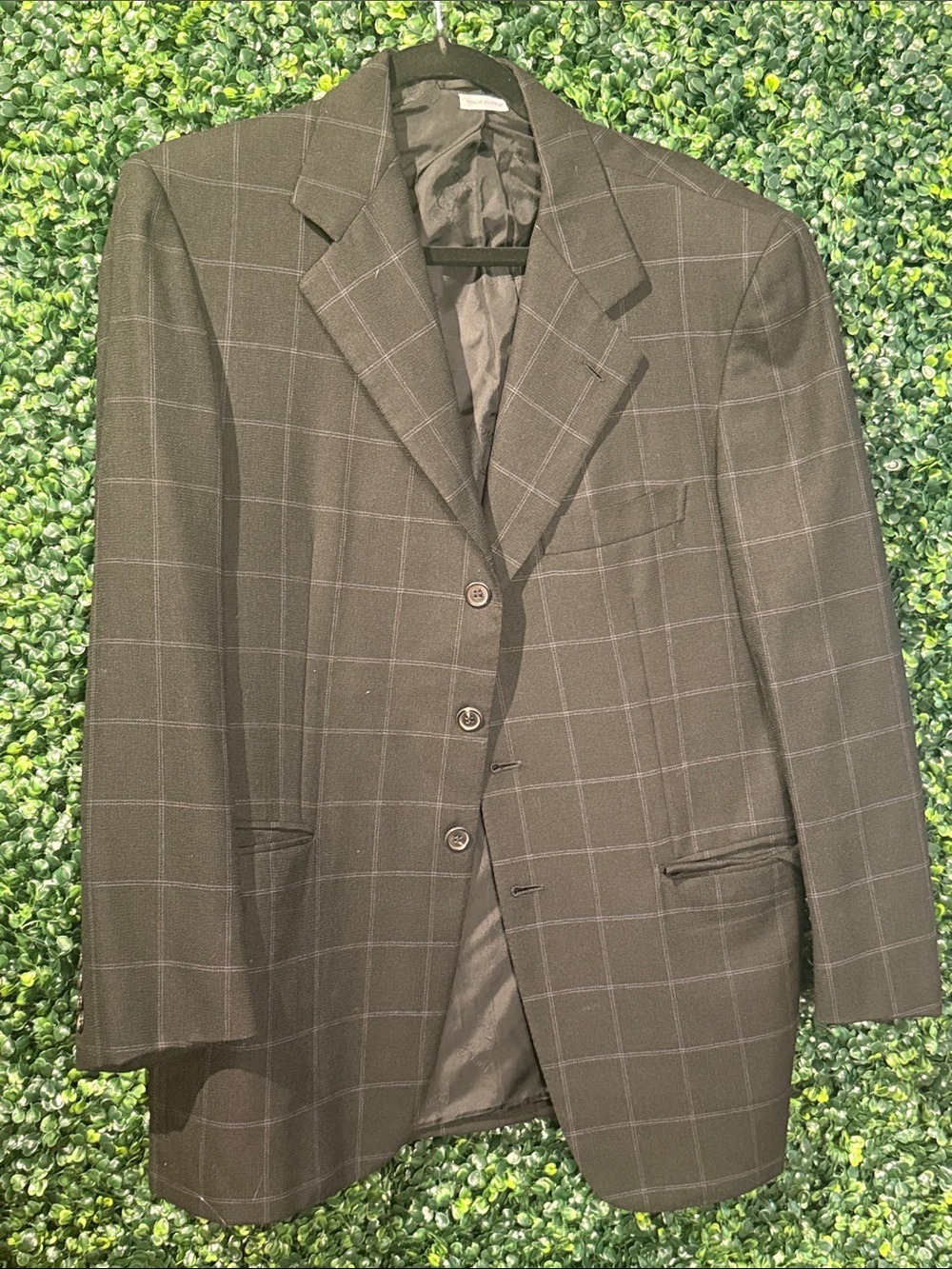 Neiman Marcus Charcoal Windowpane Sport Coat